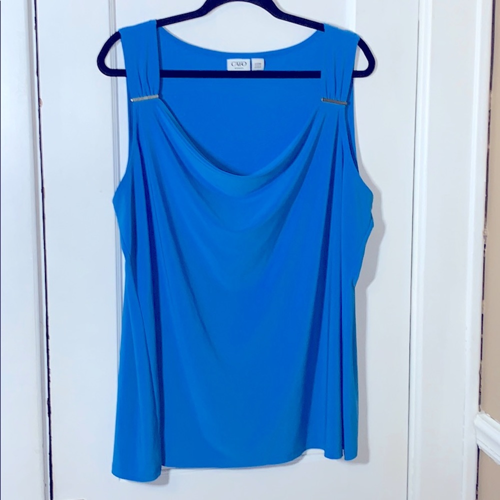 Cato Blue Scoop/Draped Neck Tank